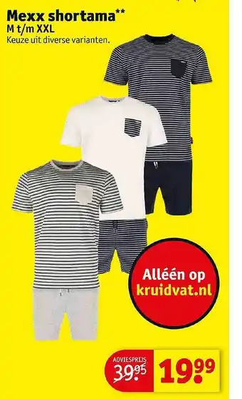 Kruidvat Mexx shortama aanbieding