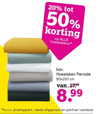 Leen Bakker Hoeslaken percale aanbieding