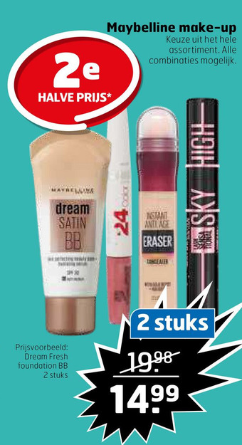 Trekpleister Maybelline make-up aanbieding