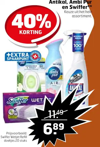 Trekpleister Antikal, ambi pur en swiffer** aanbieding