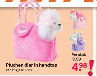 Intertoys Pluchen dier in handtas aanbieding