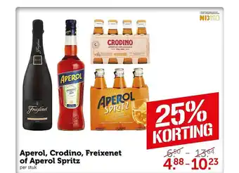 Coop Aperol, crodino, freixenet of aperol spritz 25% korting aanbieding