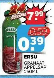 Sahan Supermarkten Ersu granaat appelsap 250ml aanbieding