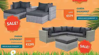 Van der Garde tuinmeubelen Garda balkonset of parma loungeset aanbieding