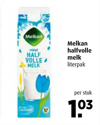 Boni Melkan halfvolle melk per stuk aanbieding