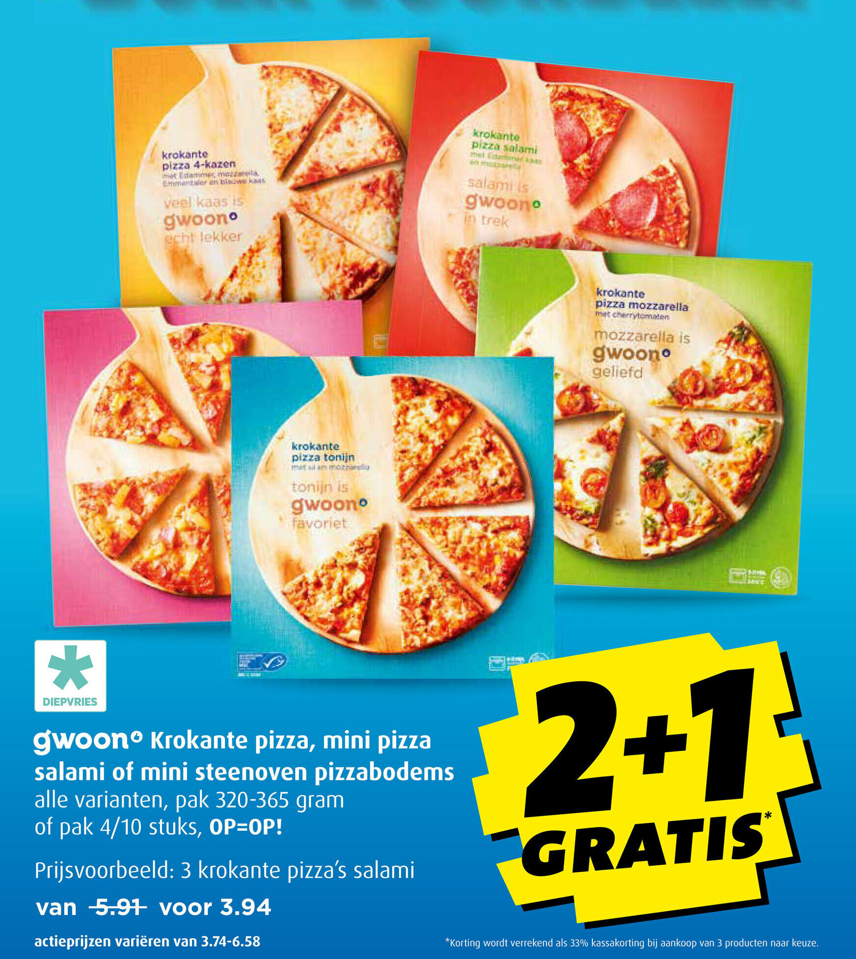 Gwoon Krokante pizza, mini pizza salami of mini steenoven pizzabodems