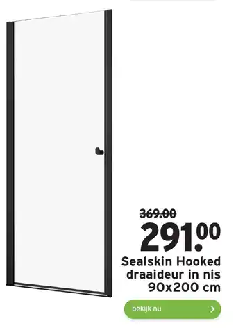 GAMMA Sealskin Hooked draaideur in nis 90x200 cm aanbieding