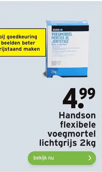 GAMMA Handson flexible voegmortel lichtgrijs 2 Kg aanbieding