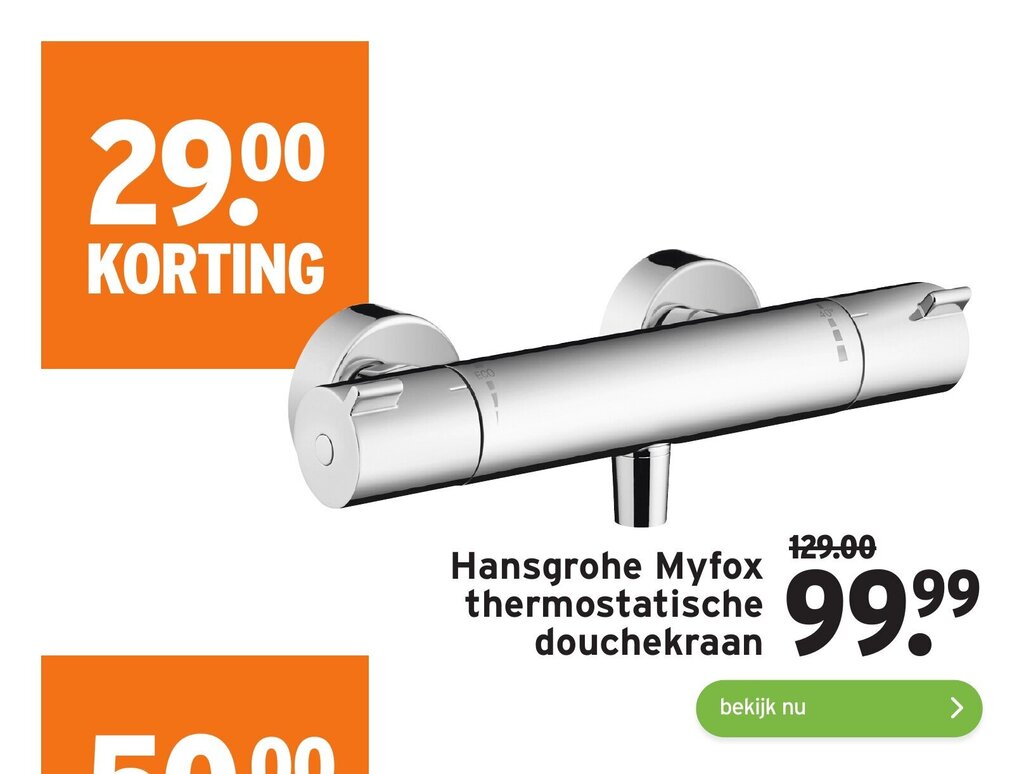 Hansgrohe Myfox thermostatische douchekraan aanbieding bij GAMMA