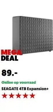 MediaMarkt Seagate 4TB Expansion+ Harde Schijf aanbieding