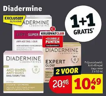 Kruidvat Diadermine 1+1 gratis aanbieding