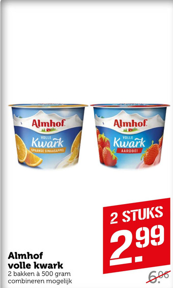 Coop Almhof volle kwark aanbieding