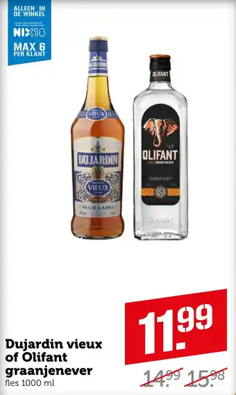 Coop Dujardin vieux of olifant graanjenever aanbieding