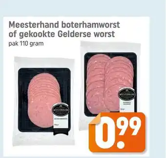 Lekker Makkelijk Meesterhand Boterhamworst Of Gekookte Gelderse Worst 110 gram aanbieding