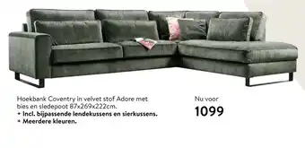 Profijt Meubel Hoekbank Coventry in velvet stof Adore aanbieding