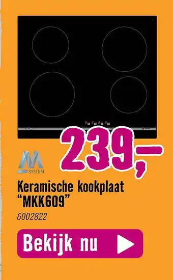 Hornbach M system keramische kookplaat aanbieding