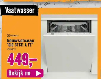 Hornbach Indesit inbouwvaatwasser aanbieding