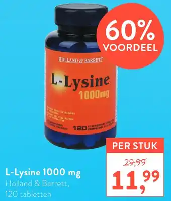 Holland & Barrett L-Lysine 1000mg aanbieding