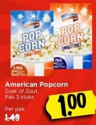 Vomar Voordeelmarkt American popcorn aanbieding