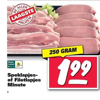 Nettorama Speklapjes- of filetlapjes minute aanbieding