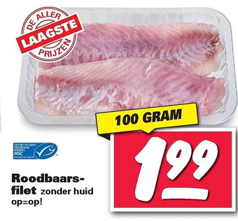 Nettorama Roodbaarsfilet zonder huid aanbieding