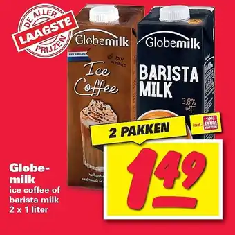 Nettorama Globemilk ice coffee of barista milk aanbieding