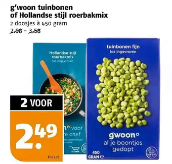 Poiesz G'woon tuinbonen of hollandse stijl roerbakmix aanbieding