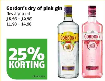 Poiesz Gordon's dry of pink gin aanbieding