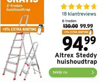 GAMMA Altrex Steddy huishoudtrap 6 treden aanbieding