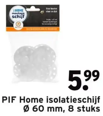 GAMMA Pif Home isolatieschijf 60 mm, 8 stuks aanbieding