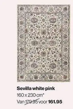 Roobol Sevilla white pink vloerkleed aanbieding