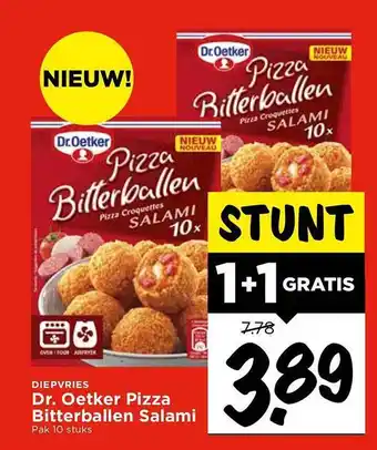 Vomar Voordeelmarkt Dr. oetker pizza bitterballen salami 1+1 gratis aanbieding