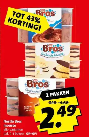 Boni Nestlé bros mousse tot 43% korting aanbieding