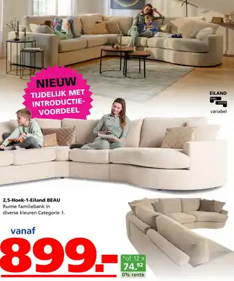 Seats and Sofas 2,5-hoek-1-eiland beau aanbieding