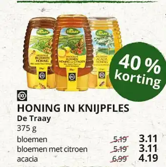 Natuurwinkel Honing In Knijpfles De Traay 40% Korting 375g aanbieding