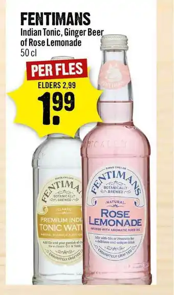 Dirck 3 Fentimans Indian Tonic, Ginger Beer Of Rose Lemonade aanbieding