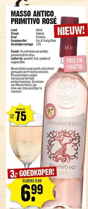 Dirck 3 Masso Antico Primitivo Rosé aanbieding