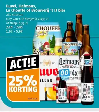 Poiesz Duvel, liefmans, la chouffe of brouwerij 't ij bier 25% korting aanbieding