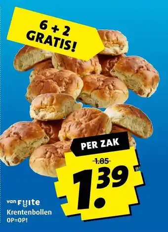 Boni Van fuite krentenbollen 6+2 gratis aanbieding