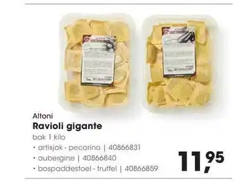 HANOS Altoni Ravioli Gigante Artisjok - Pecorino, Aubergine Of Bospaddestoel - Truffel aanbieding