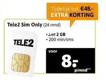 Welcom Tele2 Sim Only (24 Mnd) aanbieding