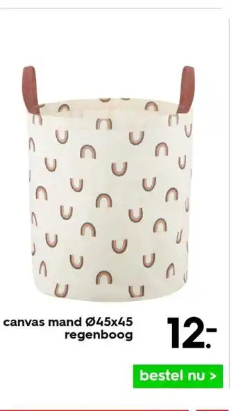 HEMA Canvas mand 45 x 45 regenboog aanbieding