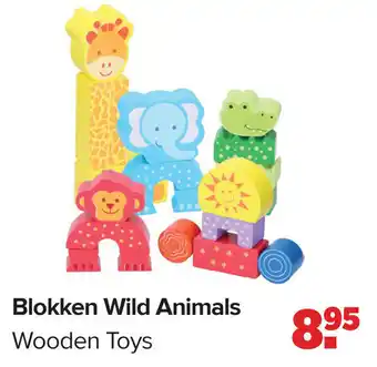 Baby-Dump Blokken Wild Animals Wodden Toys aanbieding