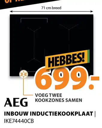 Expert AEG Inbouw inductiekookplaat | IKE74440CB aanbieding