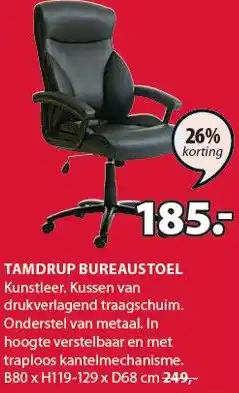 Jysk Tamdrup bureaustoel aanbieding