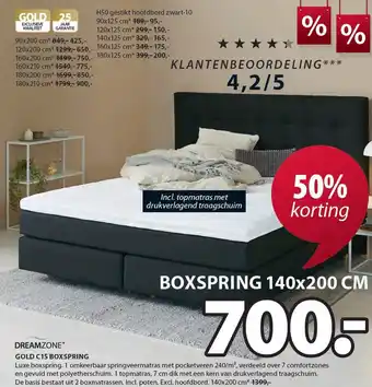 Jysk Dreamzone® gold c15 boxspring aanbieding