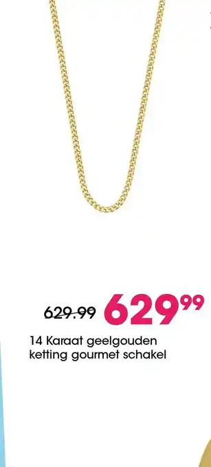 Lucardi 14 Karaat geelgouden ketting gourmet schakel aanbieding