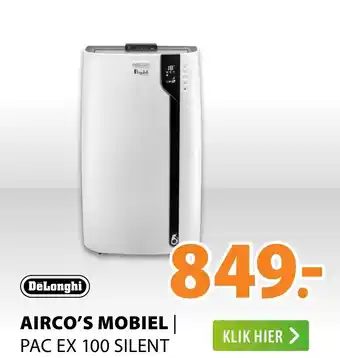 Expert DeLonghi Airco's mobiel | PAC EX 100 SILENT aanbieding