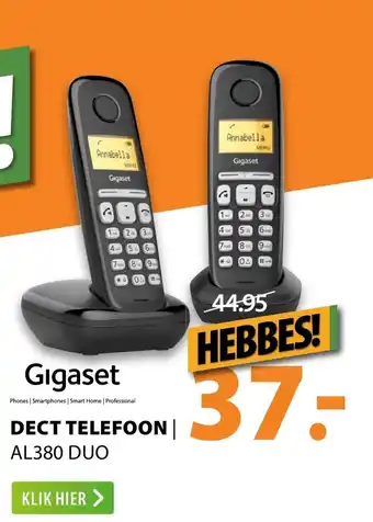 Expert Gigaset Dect telefoon  I  AL380 DUO aanbieding