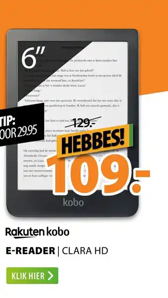 Expert Rakuten kobo E-READER  I CLARA HD aanbieding